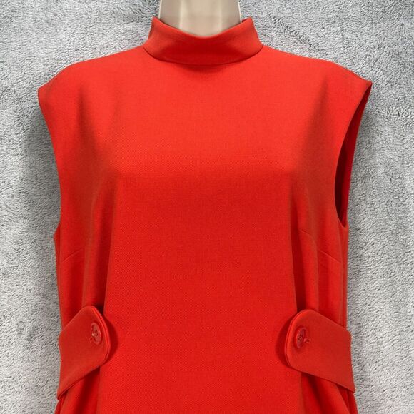 The J. Peterman Nora Shift Dress Womens XS Burnt Orange Stretch Twill Back Zip - Picture 3 of 15